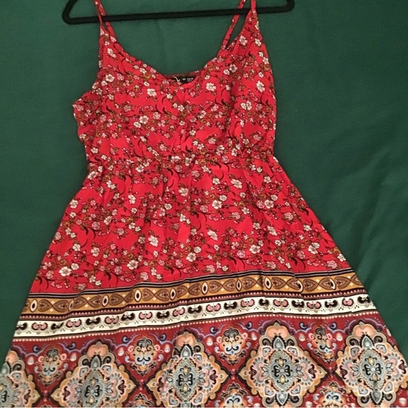 BloomChic Dresses & Skirts - BloomChic Vibrant Red Floral Mini Dress